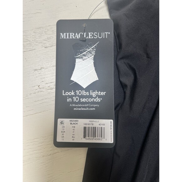 Miraclesuit Womens Samsara Peephole BLACK Tankini SWIM TOP US SIZE 10 Nwt - Picture 2 of 3